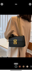 Shein Metal Decor Square Bag Solid Color Flap Chain Strap