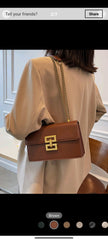 Shein Metal Decor Square Bag Solid Color Flap Chain Strap