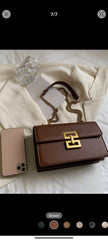 Shein Metal Decor Square Bag Solid Color Flap Chain Strap