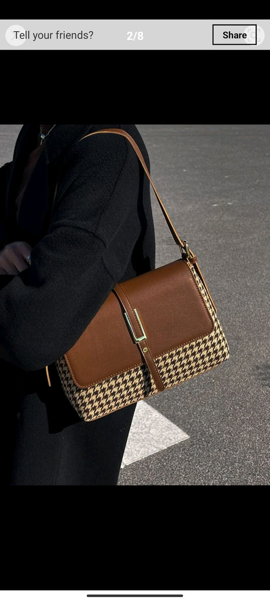 Shein Houndstooth pattern bag