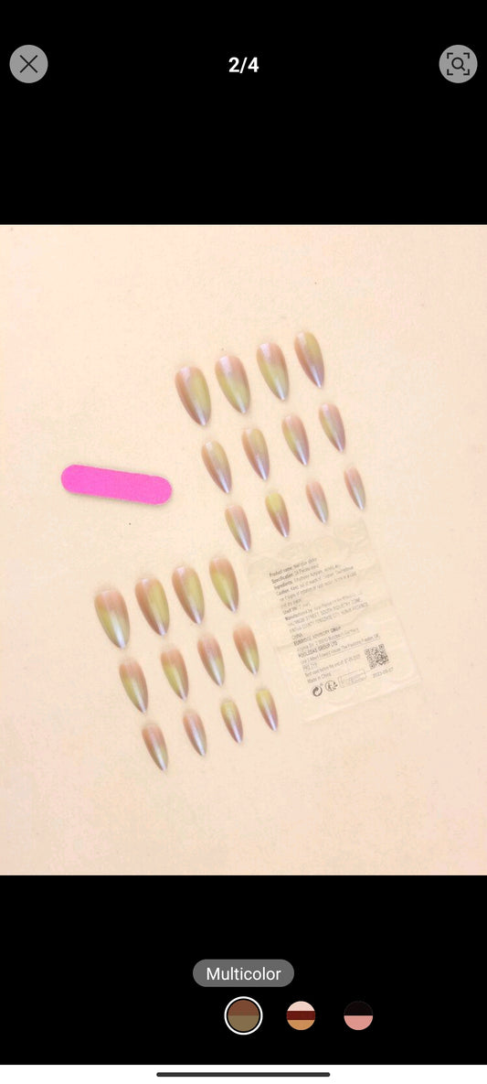 Shein European Style Raindrop Shaped Nails 24pcs