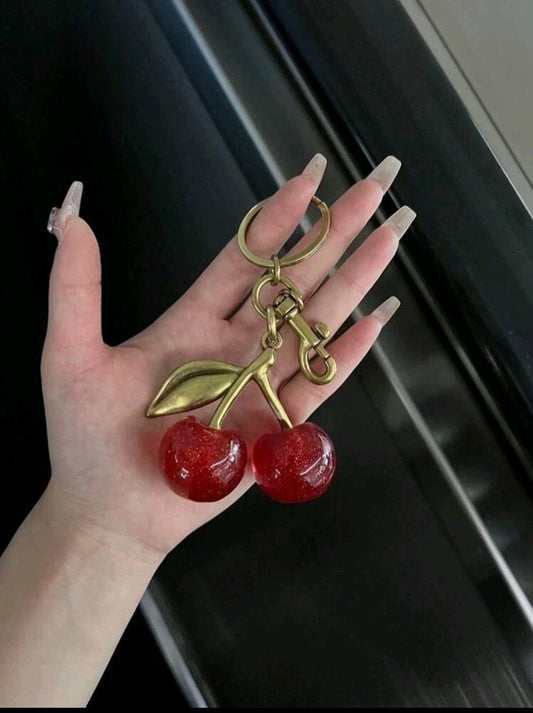 Shein Trendy Cherry Keychain