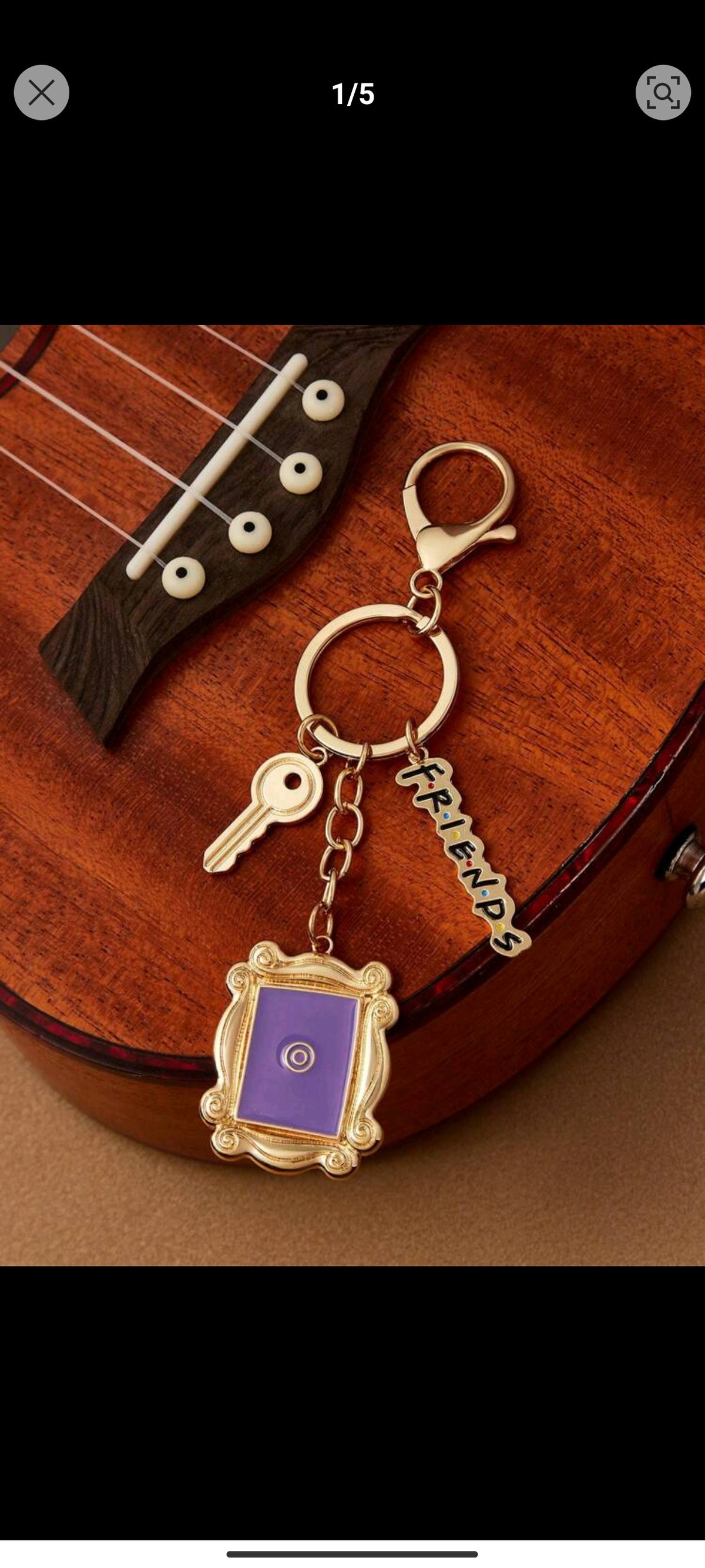 FRIENDS X SHEIN Letter Pattern Keychain Bag Pendant