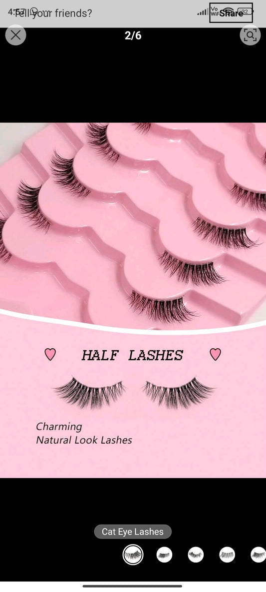 Shein cat eye half eye lashes 7 pairs