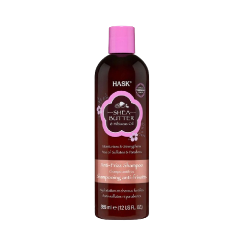 HASK SHEA BUTTER & HIBISCUS OIL

ANTI-FRIZZ SHAMPOO 355ml