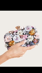 Shein - Floral Decor Clip Top Box Clutch Bag