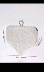 Shein - Mini Evening Bag Rhinestone & Fringe Decor