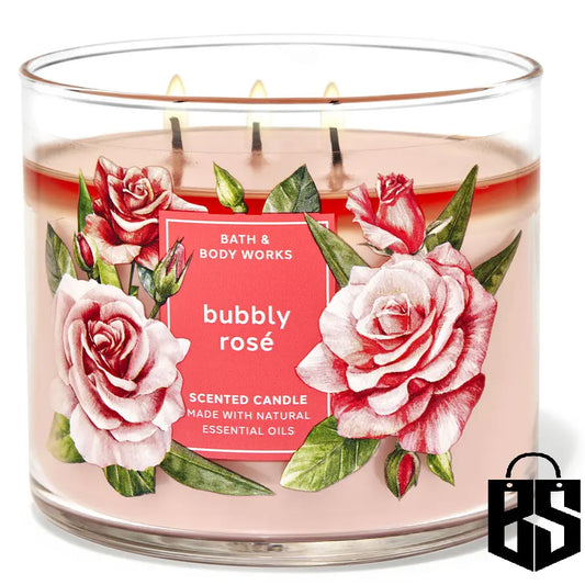 Bbw Bubbly Rose 3-wick Candle (lid slightly rusty)