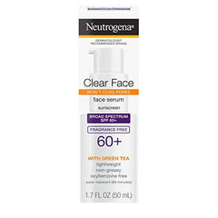 Neutrogena® Clear Face Serum Sunscreen with Green Tea Broad Spectrum SPF 60+ Fragrance Free (9/24)