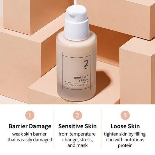 Numbuzin – No.2 Protein 43% Creamy Serum 50ml