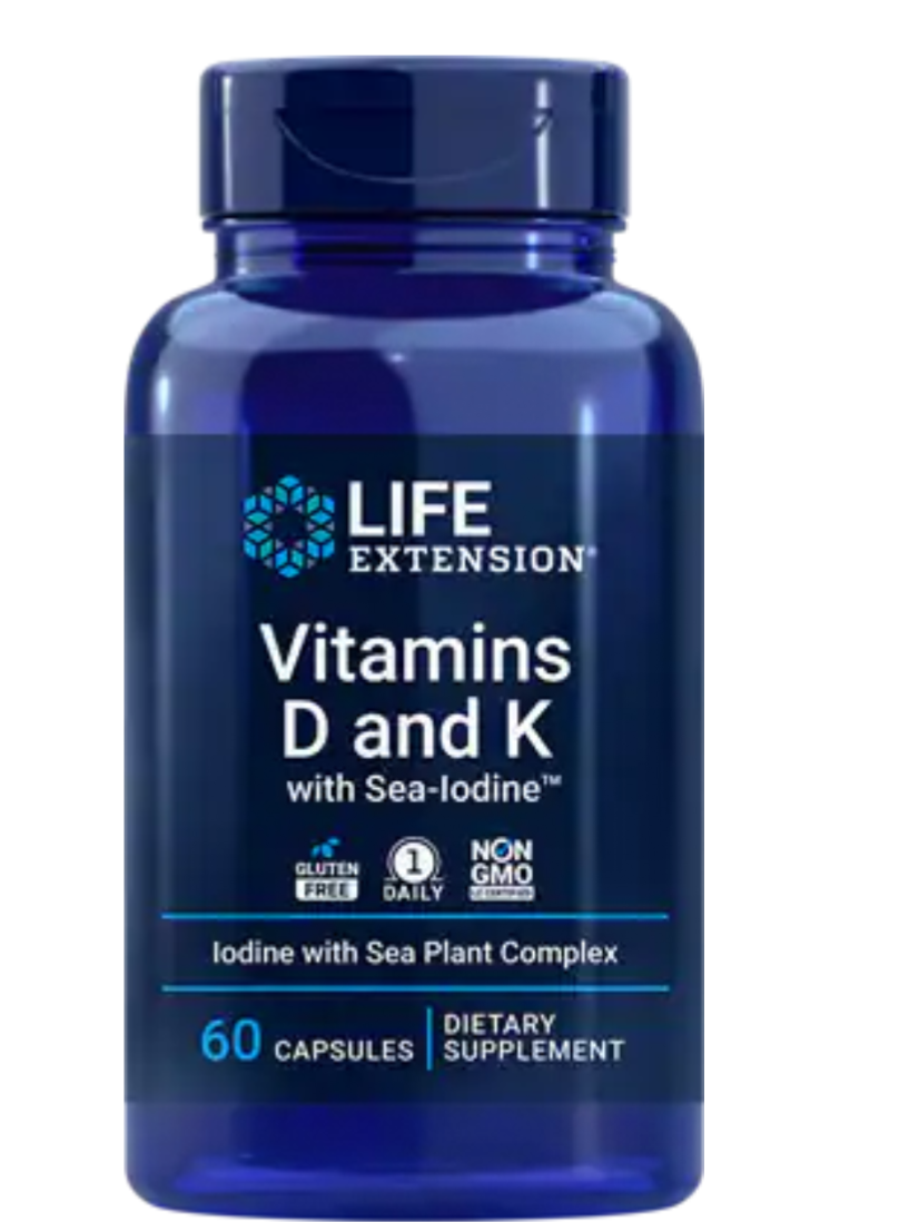 Life Extension Vitamins D and K with Sea-Iodine 60 capsules