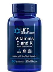 Life Extension Vitamins D and K with Sea-Iodine 60 capsules