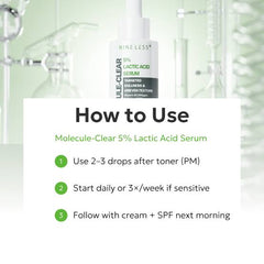 NINE LESS Molecule-Clear 5% Lactic Acid Serum