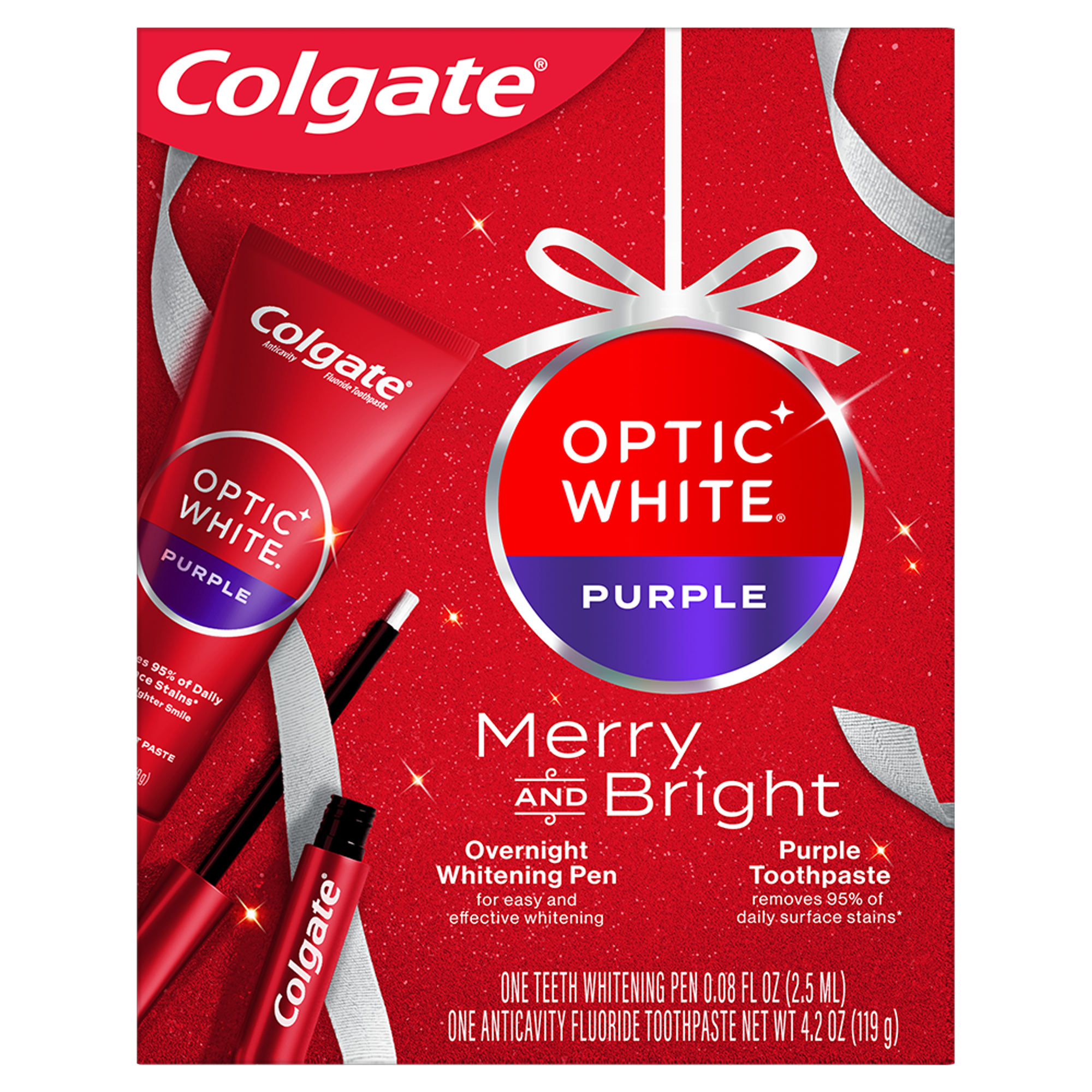 Colgate Optic White Overnight Teeth Whitening Pen and Purple Toothpast ...