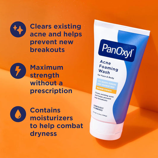 PanOxyl Acne Foaming Wash Benzoyl Peroxide 10% Maximum Strength (156g)