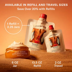 JOSIE MARAN (TRAVEL SIZE)WHIPPED ARGAN OIL BODY BUTTER IN GOLDEN HOUR 60 mL / 2 fl oz