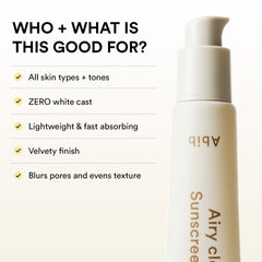 Abib Airy clear sunscreen gel Smoothing tube 30ml