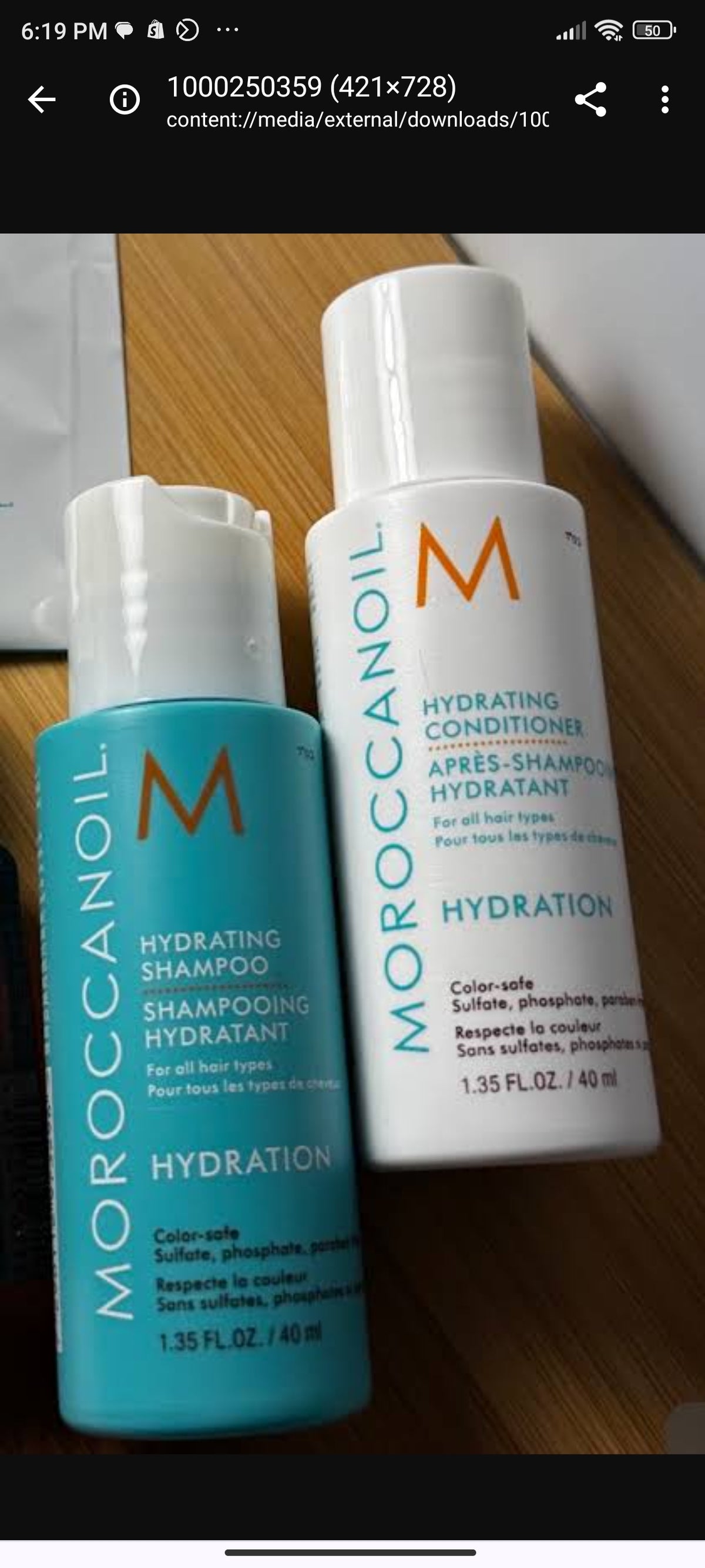 Moroccan Oil Hydrating Shampoo and Conditioner Duo 40ml each
