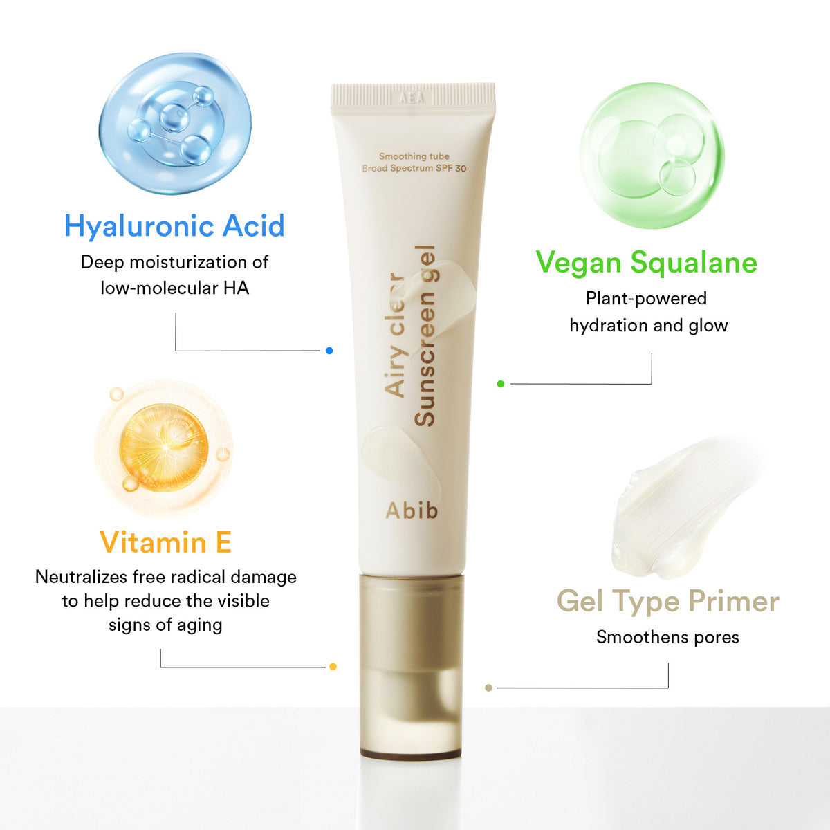 Abib Airy clear sunscreen gel Smoothing tube 30ml