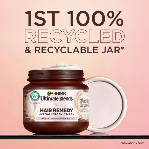 GARNIER Ultimate Blends Delicate Oat Milk Hair Remedy Hypoallergenic Mask, for Delicate Hair & Scalp