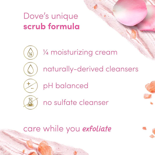 Dove Himalayan Salt & Rose Oil Body Scrub 425g