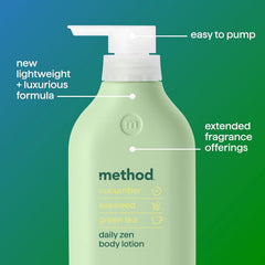Method Body Lotion -Daily Zen, Cucumber, Seaweed + Green Tea notes