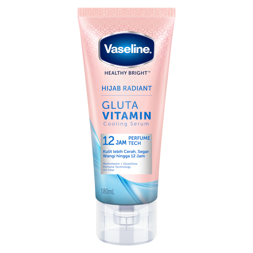 Vaseline Hijab Radiant Gluta Vitamin Cooling Body Serum 180ml