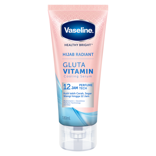 Vaseline Hijab Radiant Gluta Vitamin Cooling Body Serum 180ml