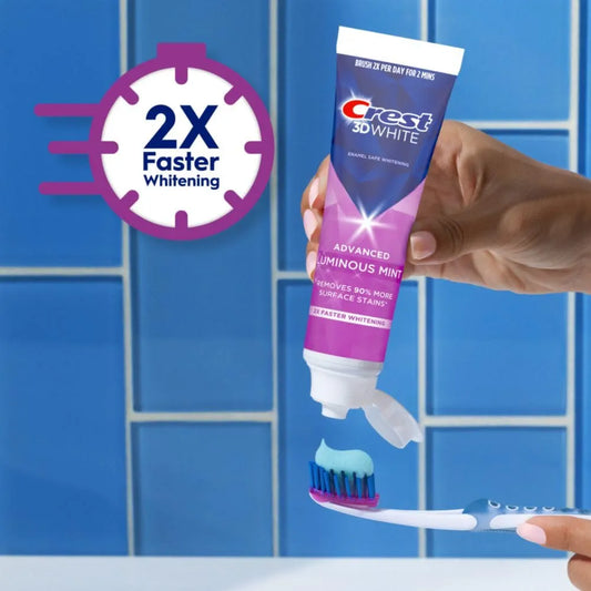 Crest 3D White Advanced Luminous Mint Teeth Whitening Toothpaste 104g