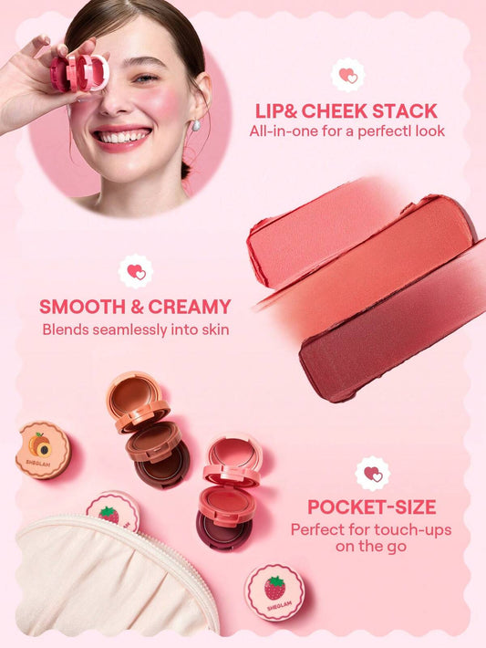 Sheglam Strawberry Whirl Cheek & Lip Cream Stack