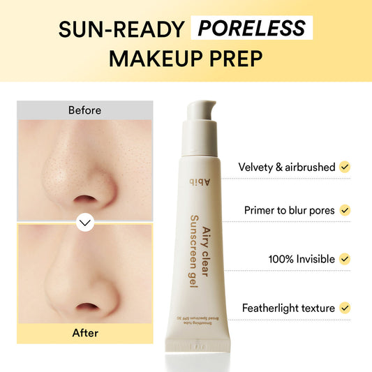 Abib Airy clear sunscreen gel Smoothing tube 30ml