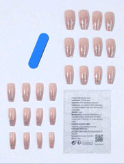 Shein 24pcs Cute Glitter Press On Nails