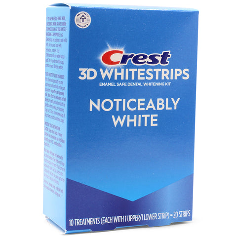 Crest 3D Dental Whitening Kit Noticeably White Whitestrips 10 Treatments 20 strips
