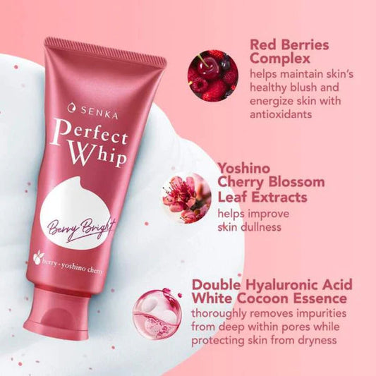 SHISEIDO SENKA Perfect Whip Berry Bright Foam Cleanser 100g