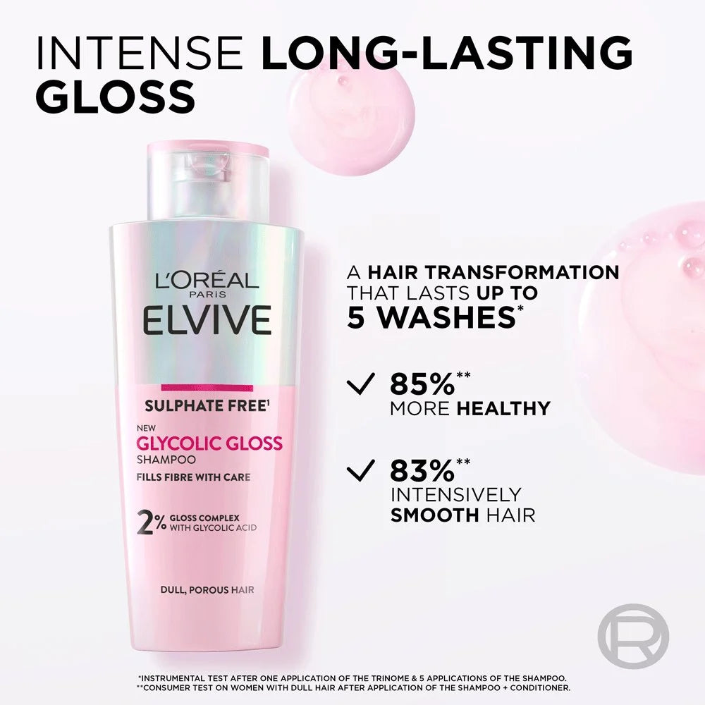 L'Oréal Elvive Glycolic Gloss shampoo (Sulfate free) 200ml