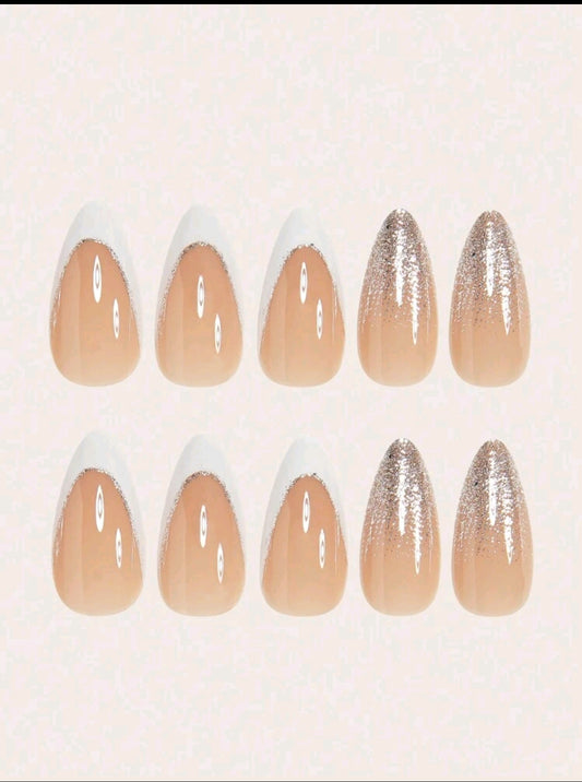 Shein Nails 24pcs with Glitter nails