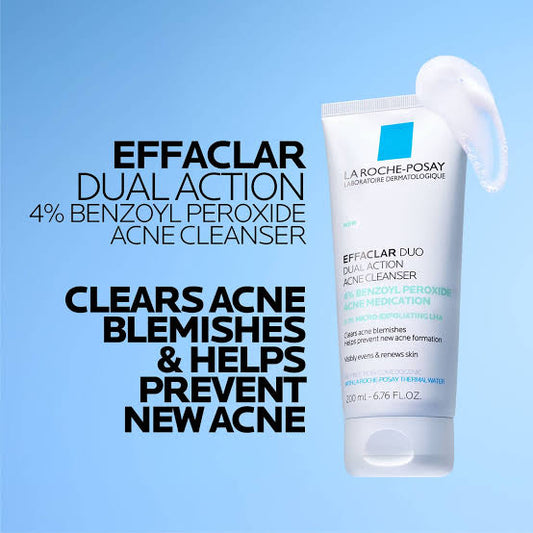 La Roche Posay Effaclar Dual Action Acne Face Cleanser with 4% Benzoyl Peroxide 200ml