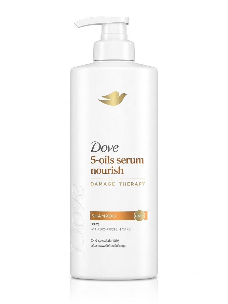 Dove 5-Oils Serum Nourish Damage Therapy Shampoo 380ml