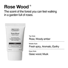 PLEUVOIR Rose Wood Hand Cream 30ml - Vegan