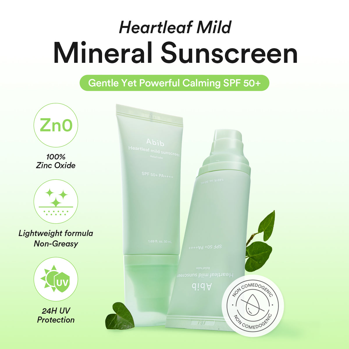 Abib Heartleaf Mild Sunscreen Relief Tube 50ml