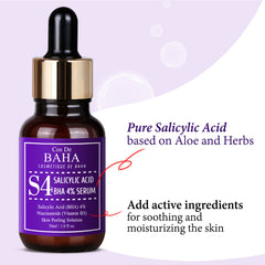 Cos de baha Salicylic Acid 4% Exfoliant Facial Serum with Niacinamide - 1oz (30ml)