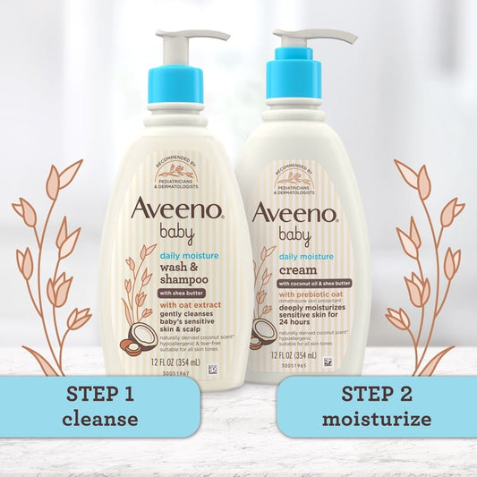 Aveeno Baby Daily Moisturizing 2-in-1 Bath Body Wash & Shampoo with shea butter 354ml