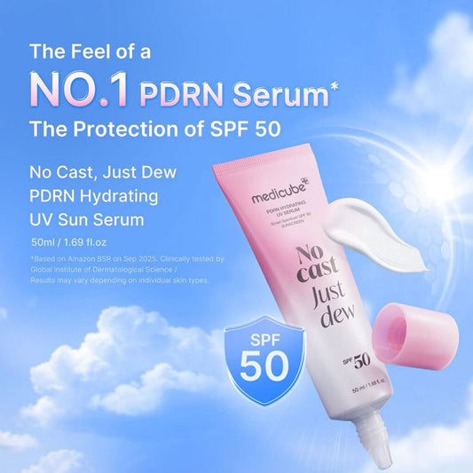 Medicube PDRN Hydrating UV Serum - No Cast Just Dew - SPF 50+ Sunscreen - 50ml