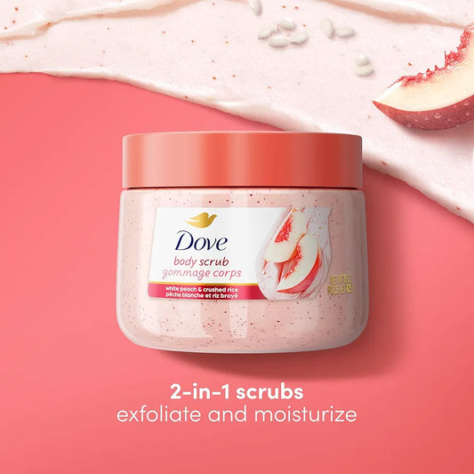 Dove White Peach & Crushed Rice Body Scrub 425g