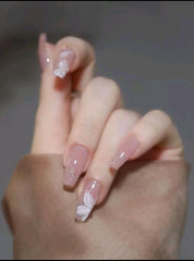 Shein Flower Long Press On Nails 24pcs