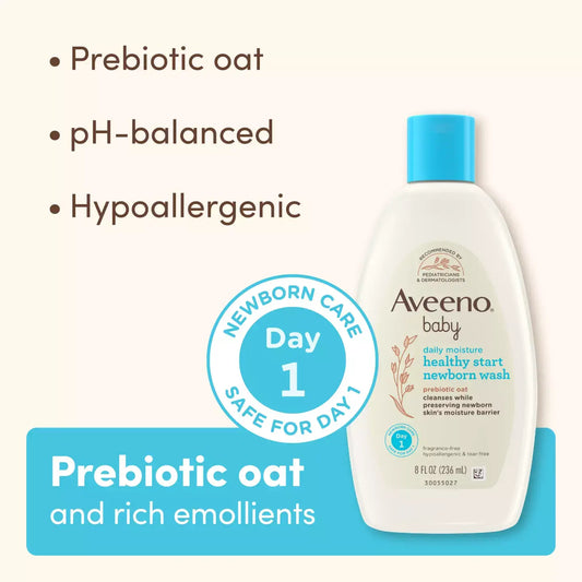 Aveeno Baby daily moisture healthy start newborn wash probiotic oat 236ml