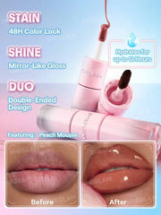 Sheglam Line To Shine Peel-Off Lip Stain & Gloss Duo-512 Mocha Cream