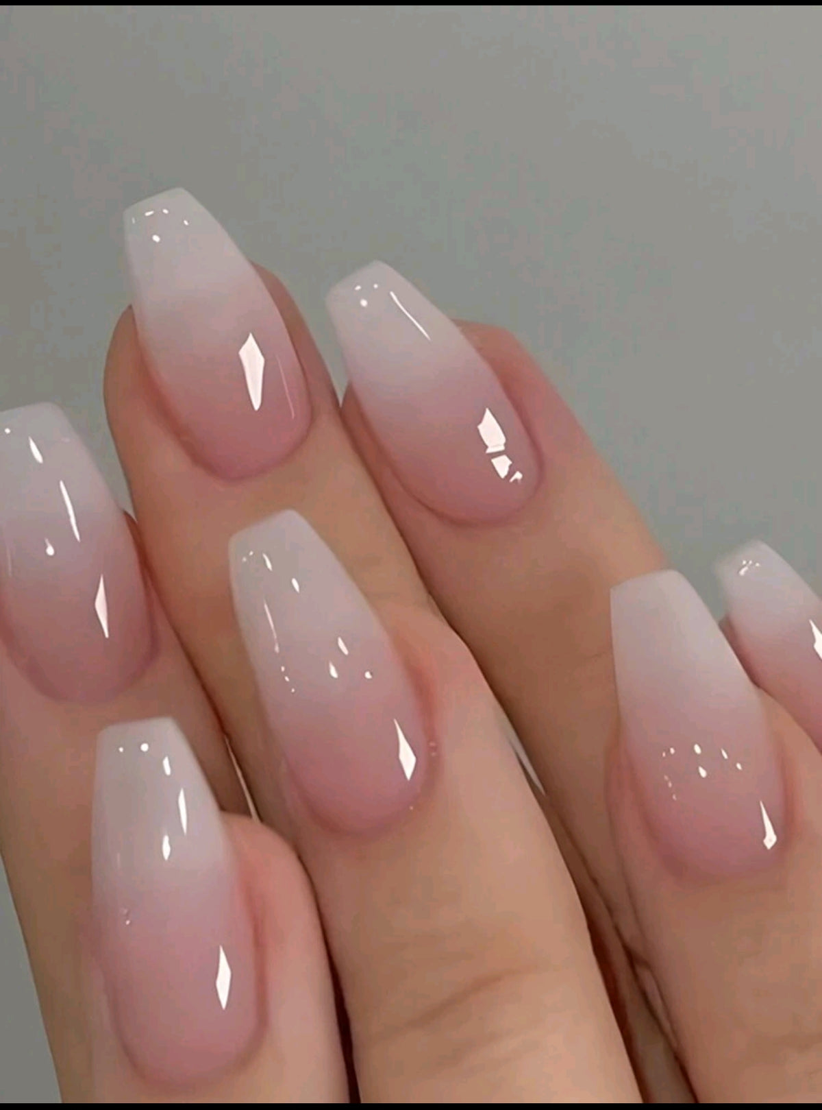 Shein Cute coffin shaped nails 24pcs false nails