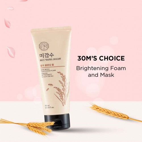 THE FACE SHOP Rice Water Bright Rice Bran Facial Foaming Cleanser 150ml