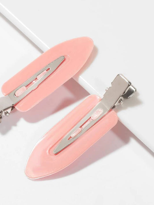 Shein 6pcs plain hair clip - pink